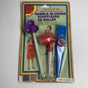 circa 1983‎ toy "Bubble Blowers" package of 3 Items Sealed Vintage Childrens Toy